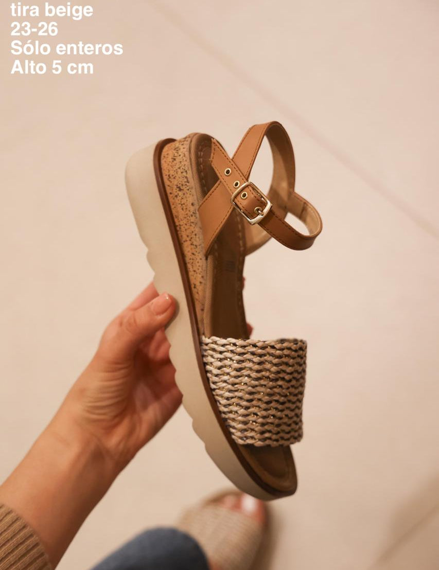 Tira Beige - Mayoreo Calzado AndySANDALIA sin marca